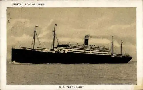Ak Dampfer S.S. Republic, United States Lines USL