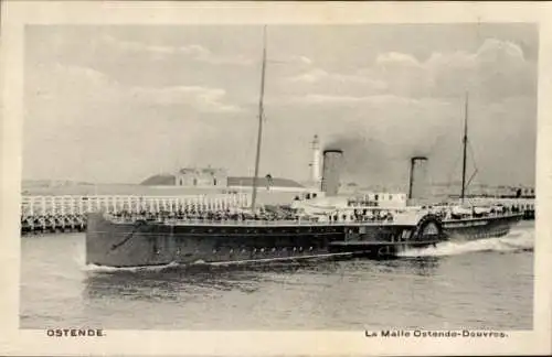 Ak Oostende Ostende Westflandern, Hafen von Ostende mit Schiffen, Personen auf dem Schiff und ...