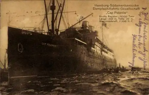 Ak Dampfer Cap Polonio, HSDG
