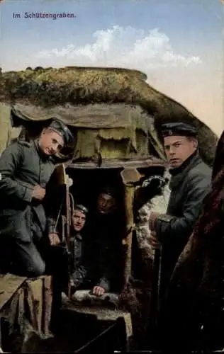 Ak Soldaten im Schützengraben, I WK