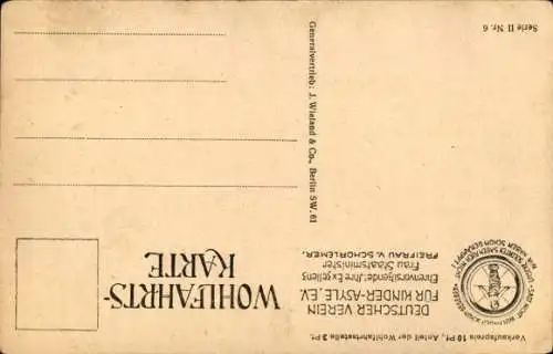 AK Denkt an unsere Kriegswaisen, Junge in Uniform