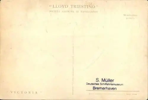 Ak Dampfer Victoria, Lloyd Triestino