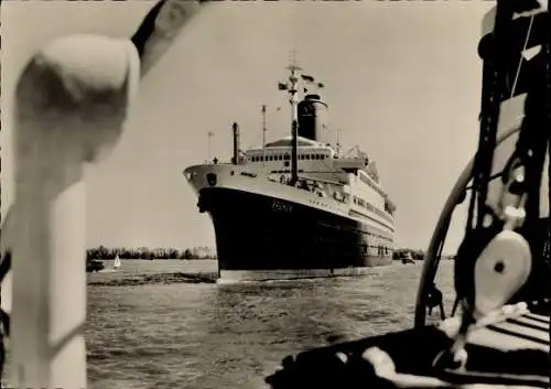 Ak Bremerhaven, T. S. Bremen auf der Unterweser