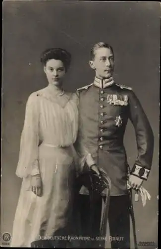 Ak Kronprinzenpaar, Kronprinz Wilhelm von Preußen, Kronprinzessin Cecilie