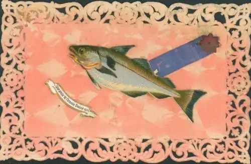 Ak Glückwunsch 1. April, Fisch