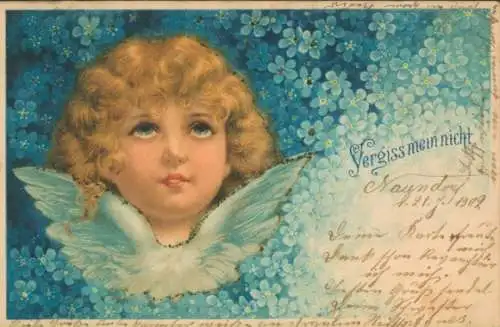 Litho Engel, Vergissmeinnicht, Kitsch