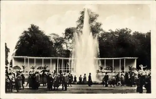 Ak Dresden Altstadt Seevorstadt, Jubiläums-Gartenbau-Ausstellung, Rofenhof mit Leuchtbrunnen, ...