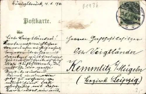 Ak Königsbrück in der Oberlausitz, Ansicht von  grüne Landschaft, Häuser, Kirche
