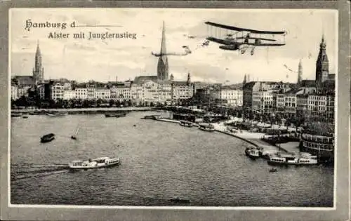 Ak Hamburg Mitte Neustadt, Alster mit Jungfernstieg