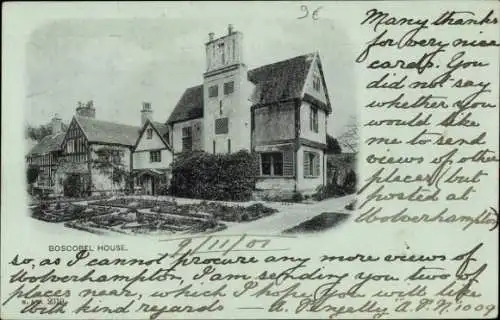 Ak Wolverhampton West Midlands England, Boscobel House, Postkarte, Gartenansicht