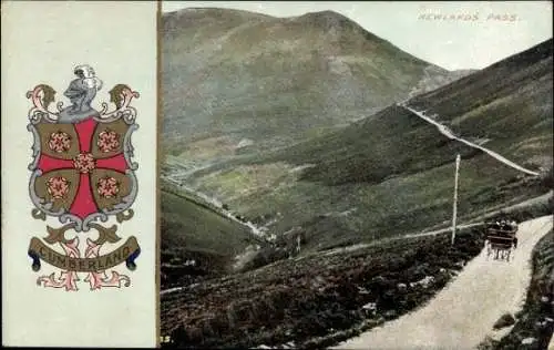 Wappen Ak Cumberland Cumbria England, Newlands Pass