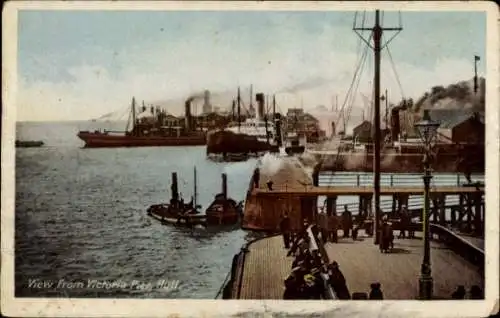 Ak Hull Kingston upon Hull Yorkshire England, View from Victoria Pier