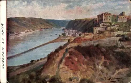 Künstler Ak St. Goar am Rhein, Burg Rheinfels