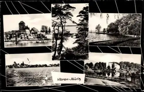 Ak Waren an der Müritz, Ortsansicht, Uferblick