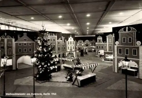 Ak Berlin Charlottenburg Westend, Weihnachtsmarkt am Funkturm 1963