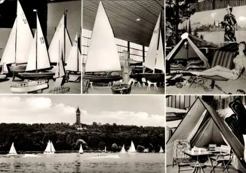 Ak Berlin Zehlendorf Wannsee, Segelboote, Camping, Freizeit, Wassersport, 1958