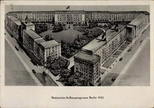 Ak Berlin Friedrichshain, Wohnensemble Auerstr. Löwestr. Neuer Weidenweg, Nat. Aufbauprogramm 1953