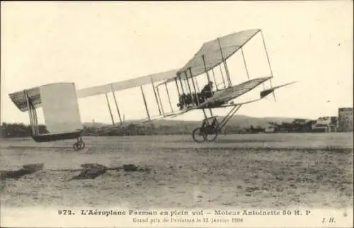 Ak Flugzeug Farman, Motor Antoinette 50 HP, Grand Prix de l'Aviation 1908
