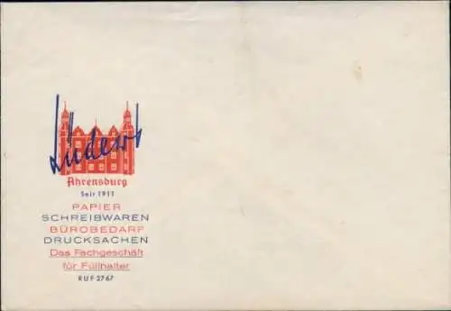Ak Ahrensburg in Holstein, Bürofachgeschäft Lüderst