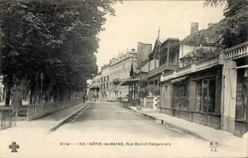 Ak Néris les Bains Allier, Rue Boirot Desjerviers