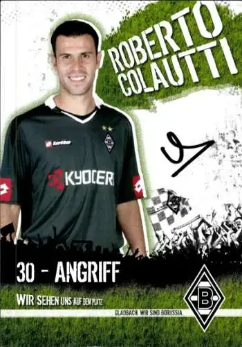 Autogrammkarte Fußballer Roberto Colautti, Borussia Mönchengladbach, Autogramm