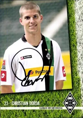 Autogrammkarte Fußballer Christian Dorda, Borussia Mönchengladbach, Autogramm