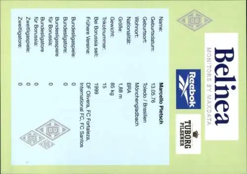 Autogrammkarte Fußballer Marcello Pletsch, Borussia Mönchengladbach, Autogramm