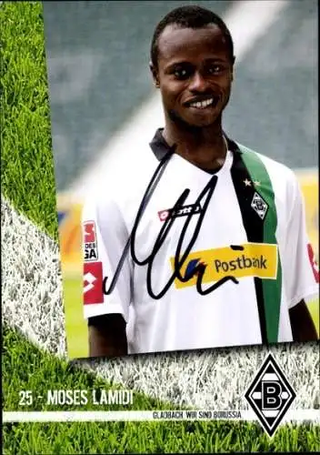 Autogrammkarte Fußballer Moses Lamidi, Borussia Mönchengladbach, Autogramm