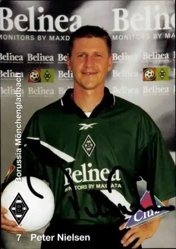 Autogrammkarte Fußballer Peter Nielsen, Borussia Mönchengladbach, Autogramm