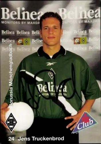 Autogrammkarte Fußballer Jens Truckenbrod, Borussia Mönchengladbach, Autogramm