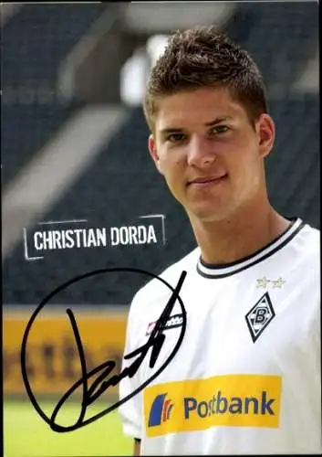 Autogrammkarte Fußballer Christian Dorda, Borussia Mönchengladbach, Autogramm