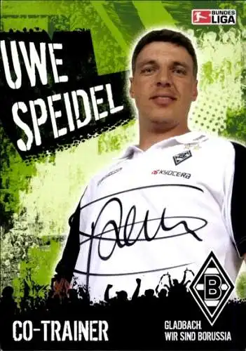 Autogrammkarte Co Trainer Uwe Speidel, Borussia Mönchengladbach, Autogramm