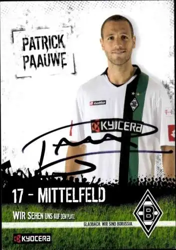 Autogrammkarte Fußballer Patrick Paauwe, Borussia Mönchengladbach, Autogramm