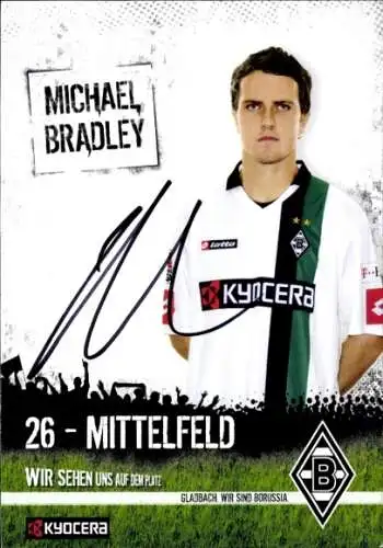 Autogrammkarte Fußballer Michael Bradley, Borussia Mönchengladbach, Autogramm