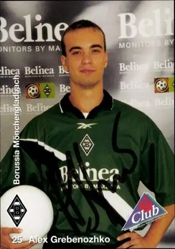 Autogrammkarte Fußballer Alex Grebenozhko, Borussia Mönchengladbach, Autogramm