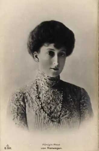 Ak Königin Maud von Norwegen, Portrait