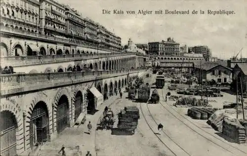 CPA Alger Alger Algérie, Boulevard de la Republique, Kais