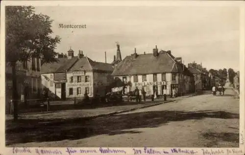Ak Montcornet Aisne, Straße, Häuser