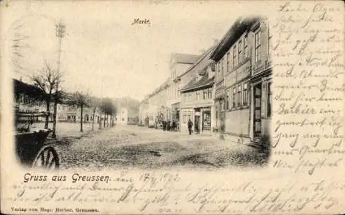 Ak Greußen in Thüringen, Markt