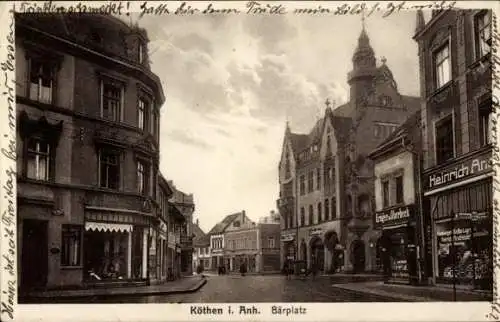 Ak Köthen in Anhalt, Bärplatz, Geschäfte