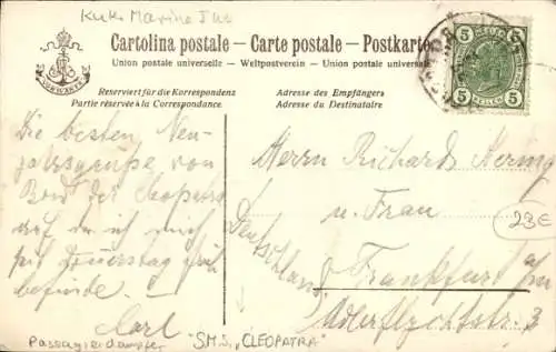 Ak Passagierdampfer SS Cleopatra