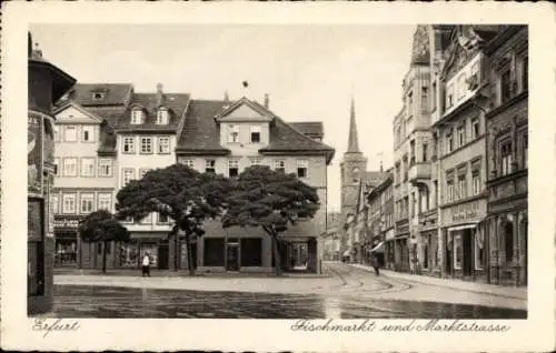 Ak Erfurt in Thüringen, Fischmarkt, Marktstraße