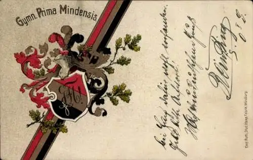 Studentika Ak Wappen eines studentischen Vereins, Gymn. Prima Mindensis