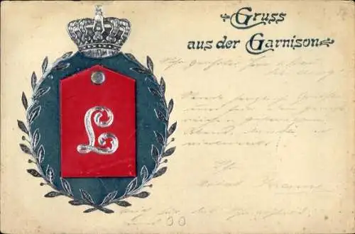 Präge Wappen Ak Berlin Reinickendorf, Gruß aus der Garnison