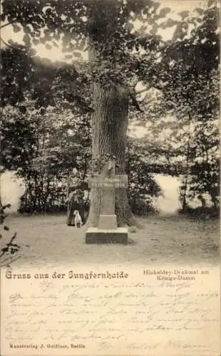 Ak Berlin Charlottenburg, Volkspark Jungfernheide, Hinkeldey-Denkmal, Königsdamm