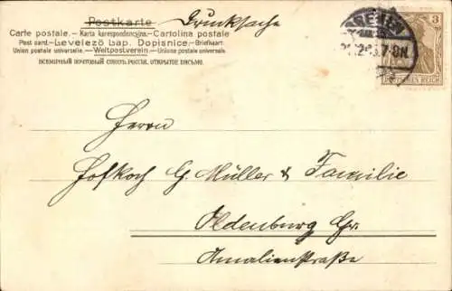 Präge Passepartout Ak Glückwunsch Neujahr, Blumen