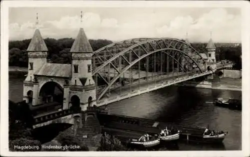 Ak Magdeburg an der Elbe, Hindenburgbrücke