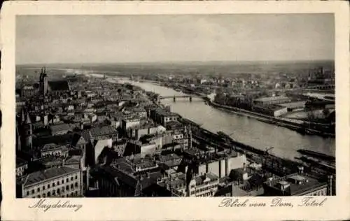 Ak Magdeburg an der Elbe, Blick vom Dom, Gesamtansicht