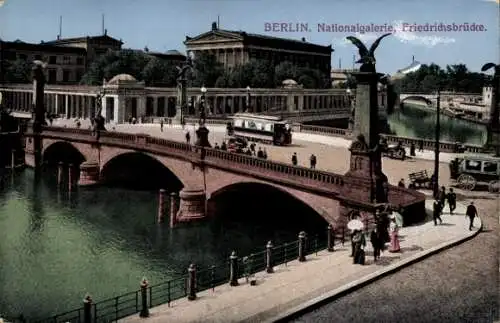 Ak Berlin Mitte, Nationalgalerie, Friedrichsbrücke