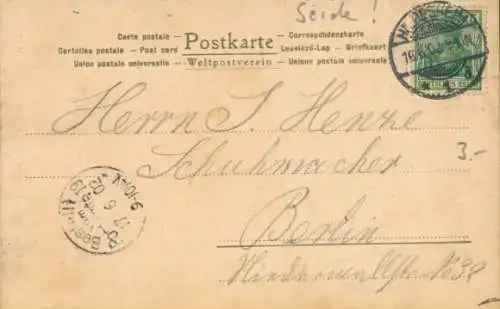 Seidenstick Buchstaben Ak Buchstabe J, in Seide gewebt